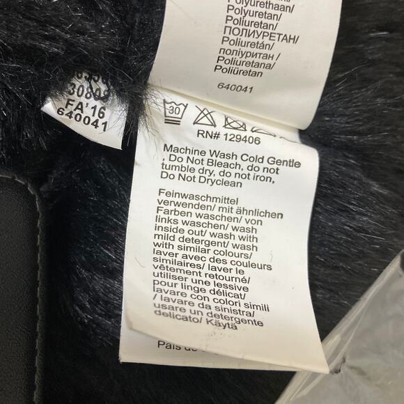 Faux leather fur moto jacket by Venus ladies plus size 16 black vegan suede coat - Picture 10 of 10